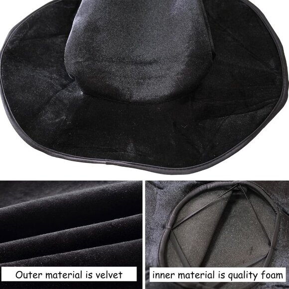 Large Black Witch Hat Costume Accessory for Women Halloween Party main image 6